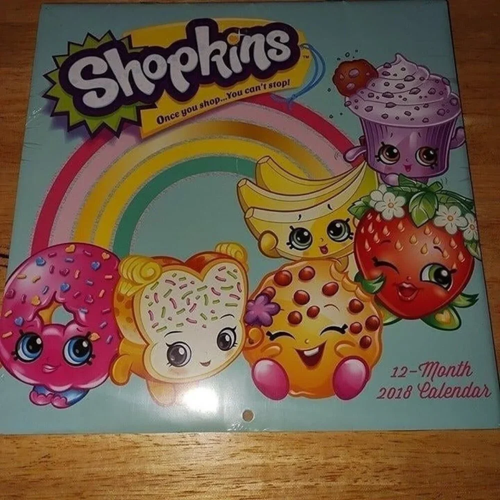 2018-SHOPKINS-12 MONTH CALENDER-NEW-SEALED-2018